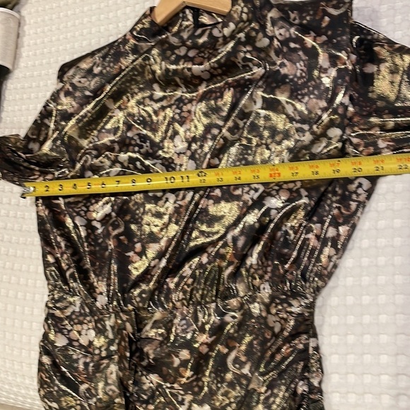 All Saints Lilliana Kettu Gold and Black Ruched Dress - Picture 11 of 16